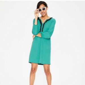 Boden Carina Jersey Tunic Pom Pom Dress